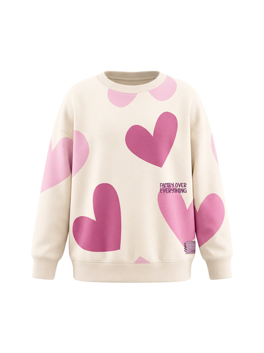 White Heart Family | Pulover za djevojčice - oversized kroj
