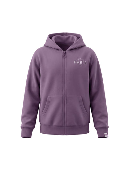 Plum Ruffle | Podstavljena jakna s kapuljačom za djevojčice - klasični kroj