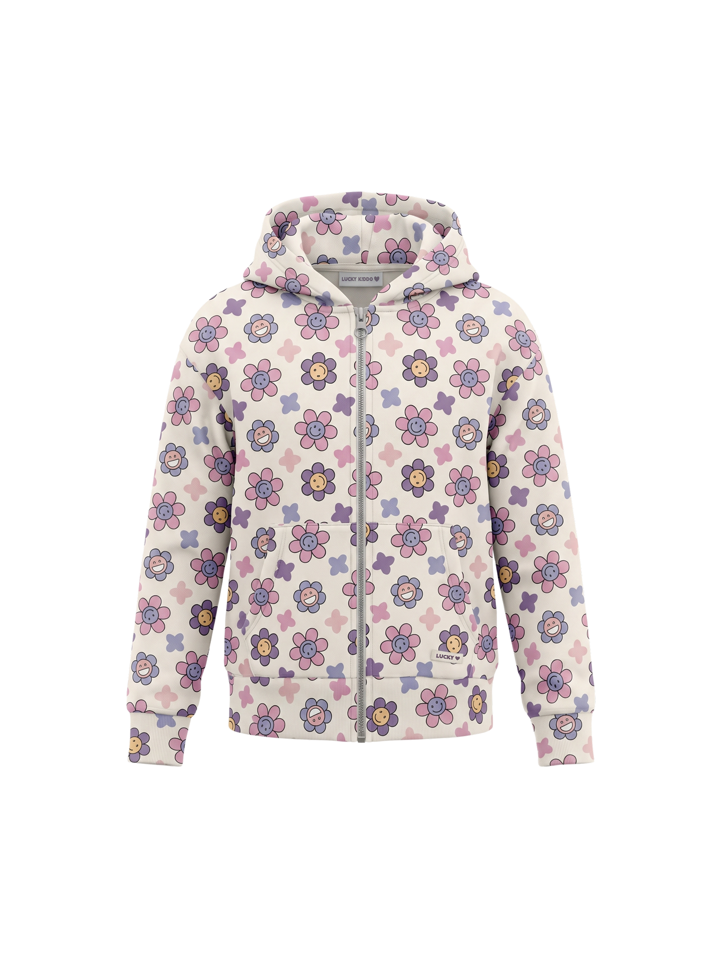 White Flower Field | Majica s kapuljačom za djevojčice - klasični kroj