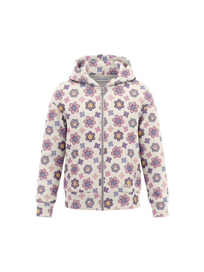 White Flower Field | Majica s kapuljačom za djevojčice - klasični kroj