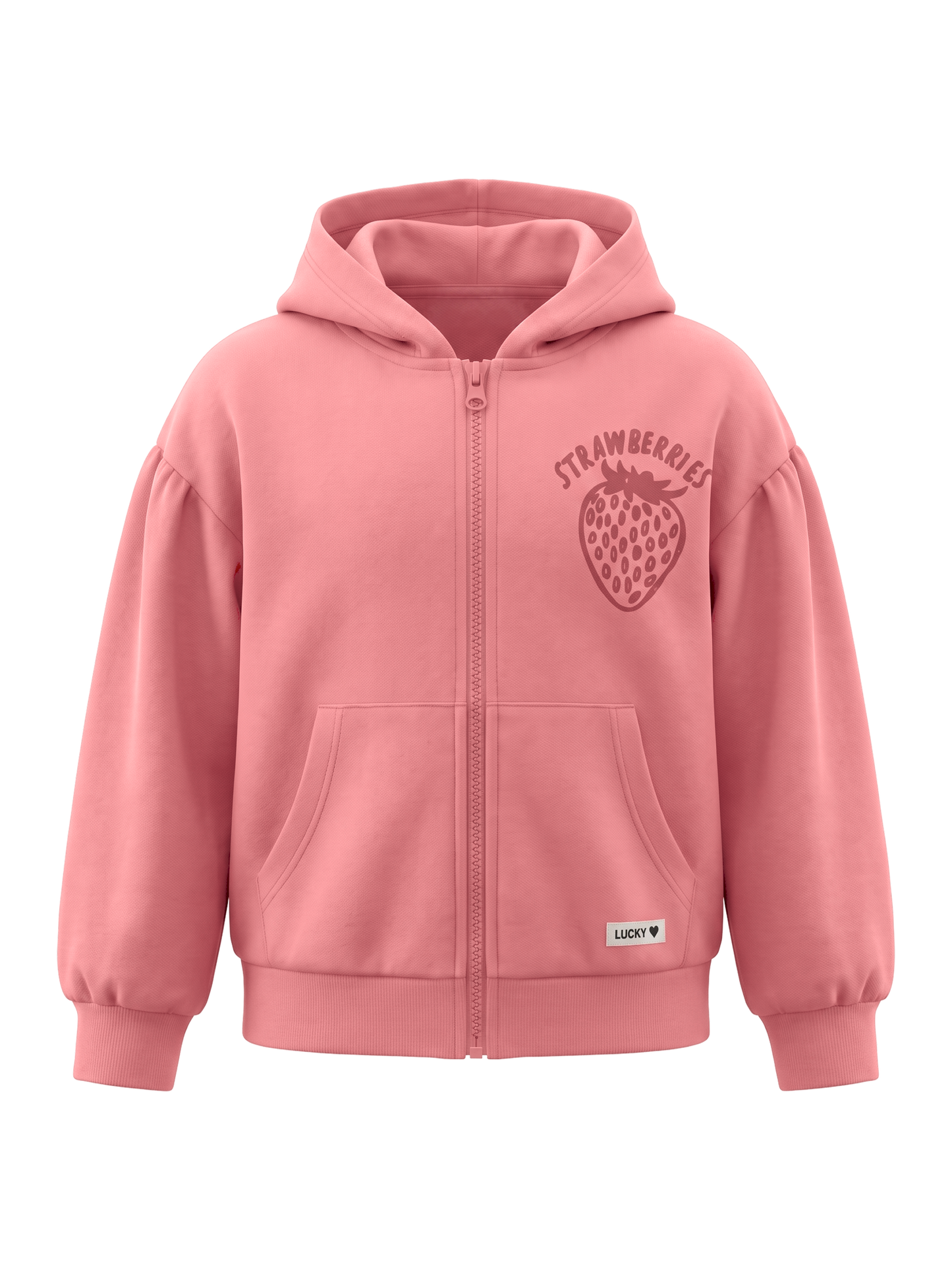 Peach Strawberries | Majica s kapuljačom za djevojčice - oversized kroj