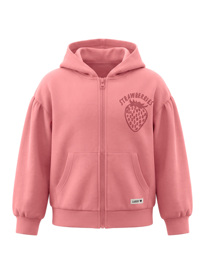 Peach Strawberries | Majica s kapuljačom za djevojčice - oversized kroj