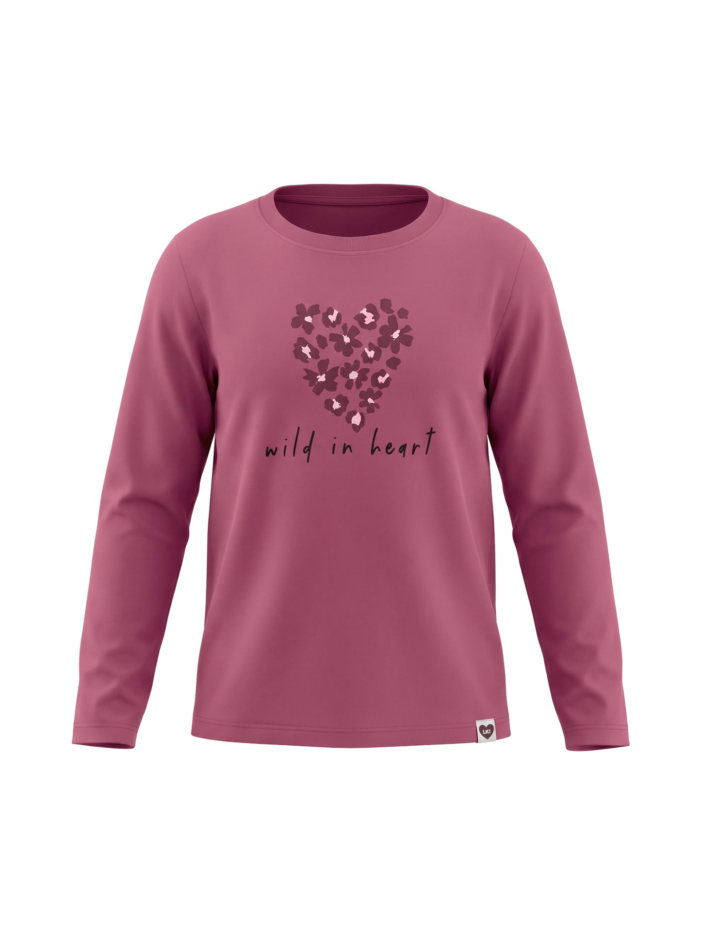 Raspberry Wild Heart | Majica dugih rukava za djevojčice - klasični kroj