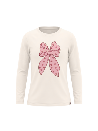 White Bow | Majica dugih rukava za djevojčice - klasični kroj