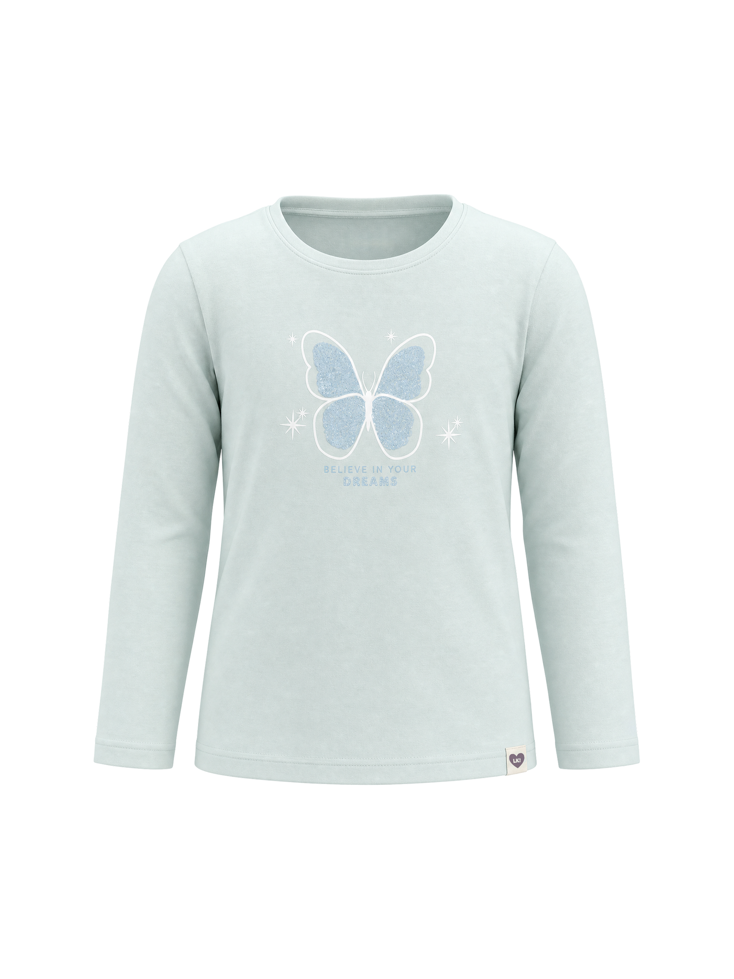Mint Butterfly | Majica dugih rukava za djevojčice - klasični kroj