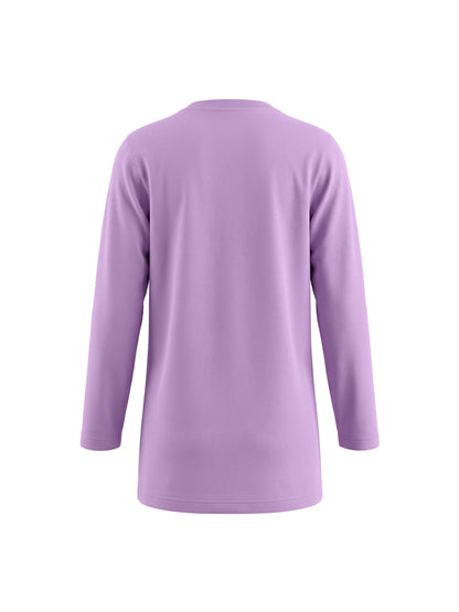 Lilac Shiny Hearts | Tunika dugih rukava za djevojčice - klasični kroj