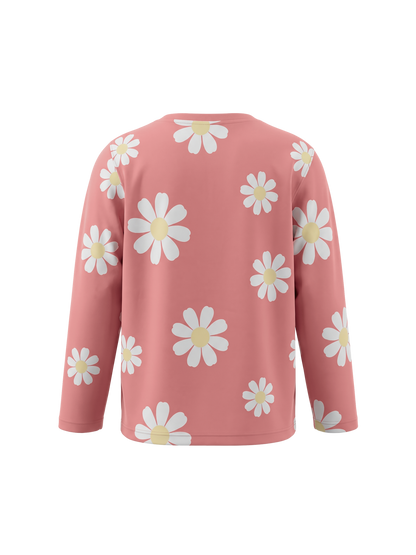 Peach Daisy Field | Majica dugih rukava za djevojčice - opušteni kroj