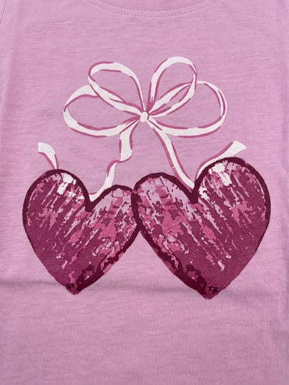 Pink Glitter Hearts | Majica dugih rukava za djevojčice - klasični kroj