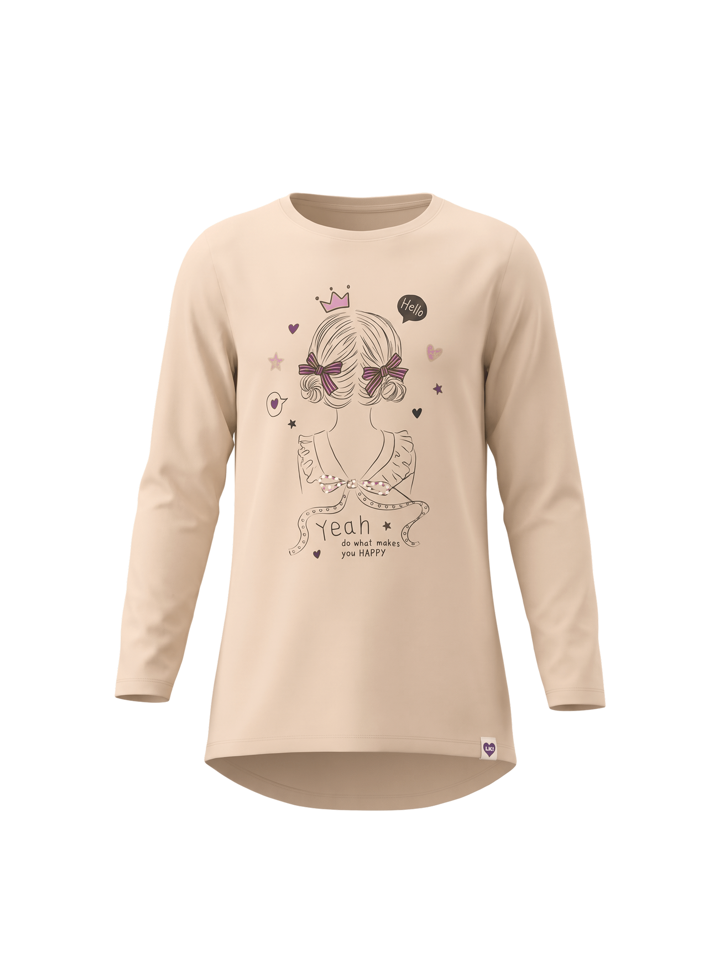 Beige Happy Girl | Tunika za djevojčice - klasični kroj