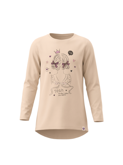 Beige Happy Girl | Tunika za djevojčice - klasični kroj