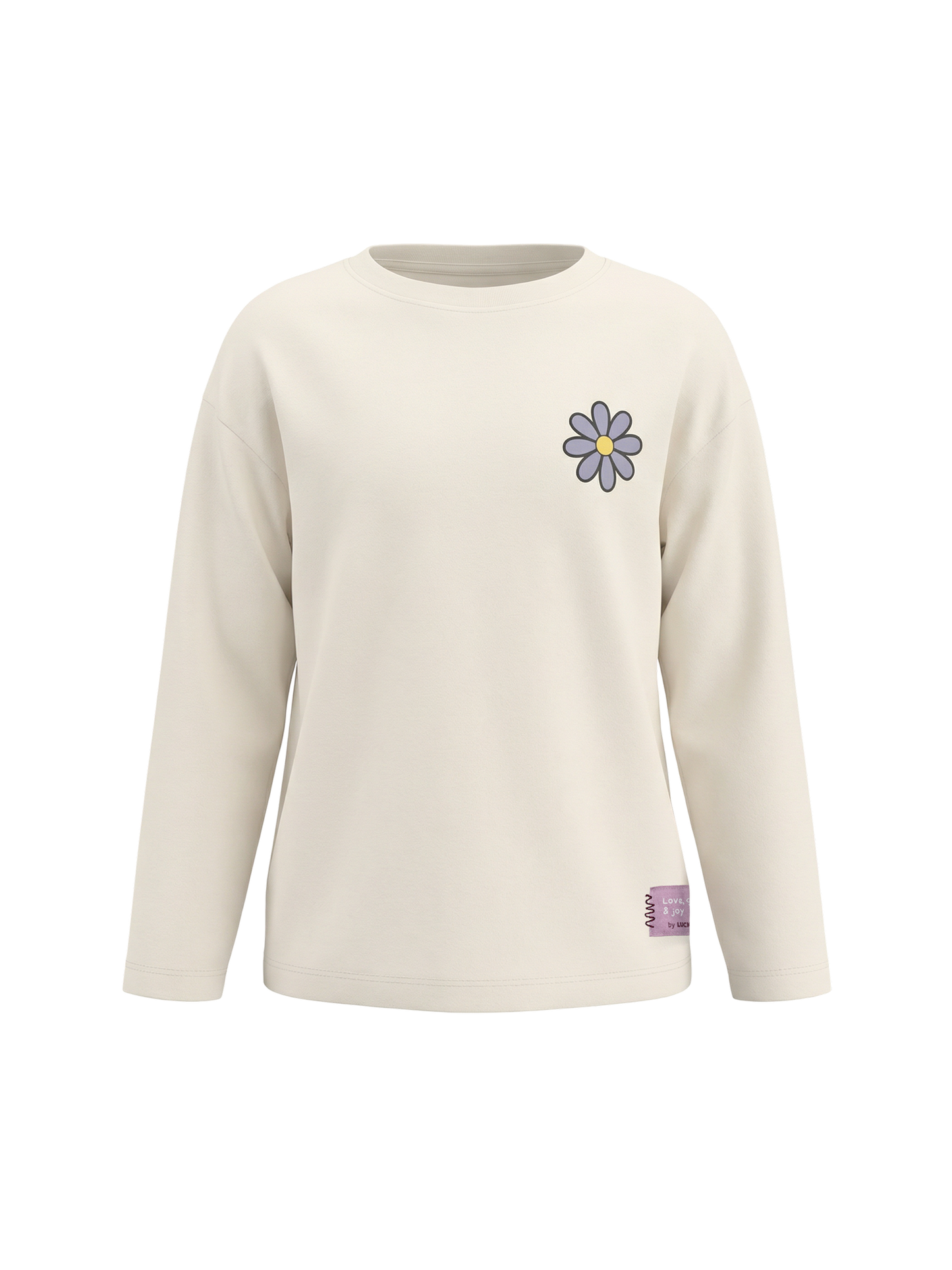 White Daisy | Majica dugih rukava za djevojčice - opušteni kroj