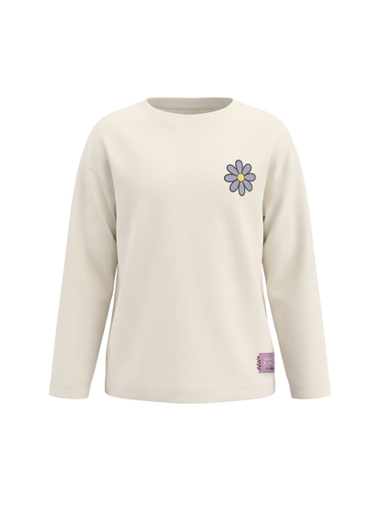White Daisy | Majica dugih rukava za djevojčice - opušteni kroj