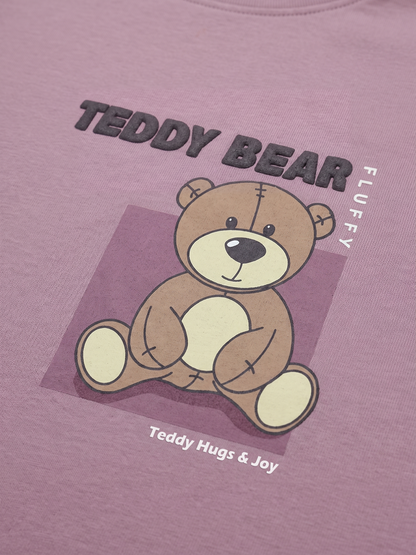 Lilac Teddy | Majica dugih rukava za djevojčice - opušteni kroj