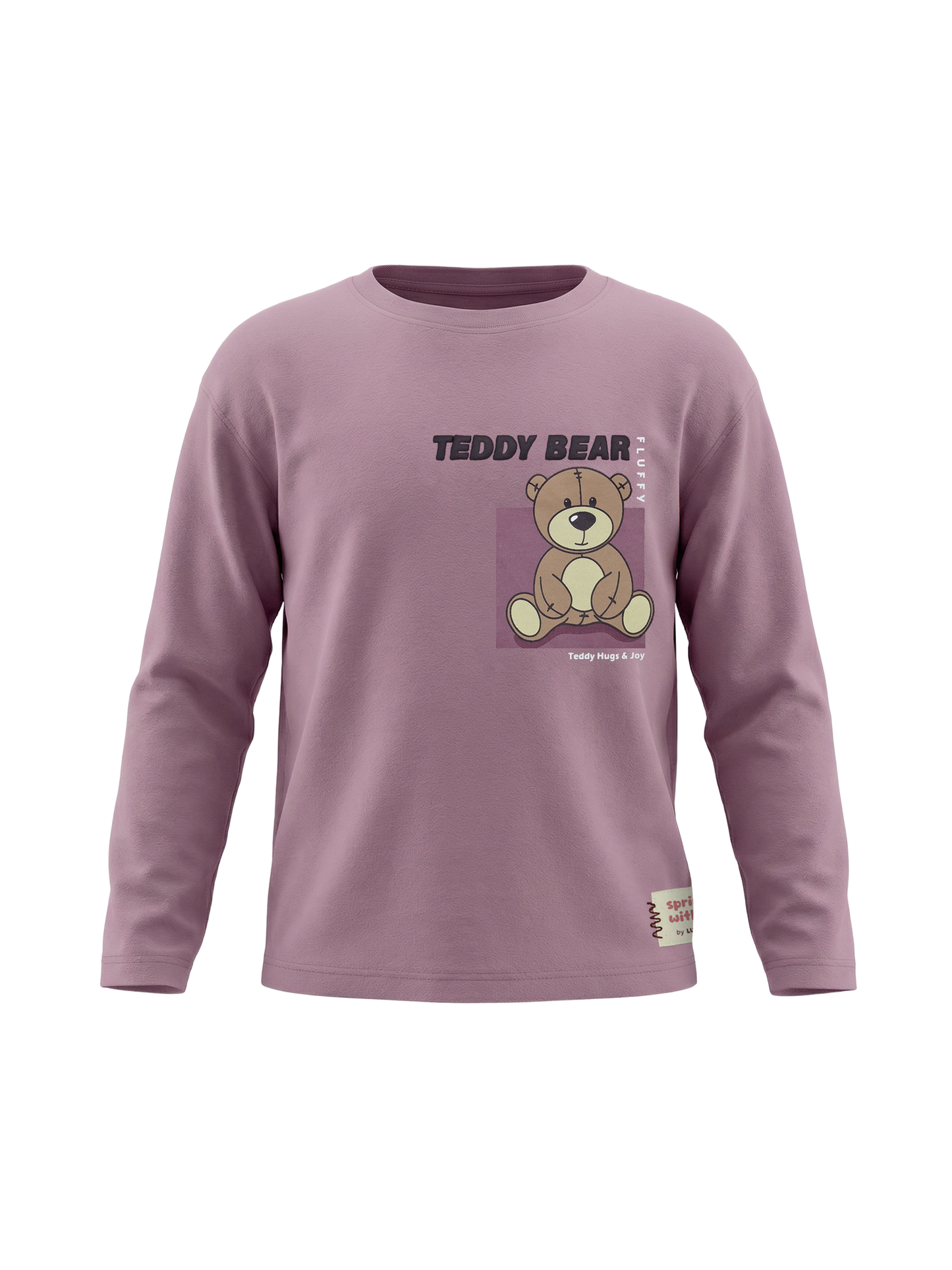 Lilac Teddy | Majica dugih rukava za djevojčice - opušteni kroj