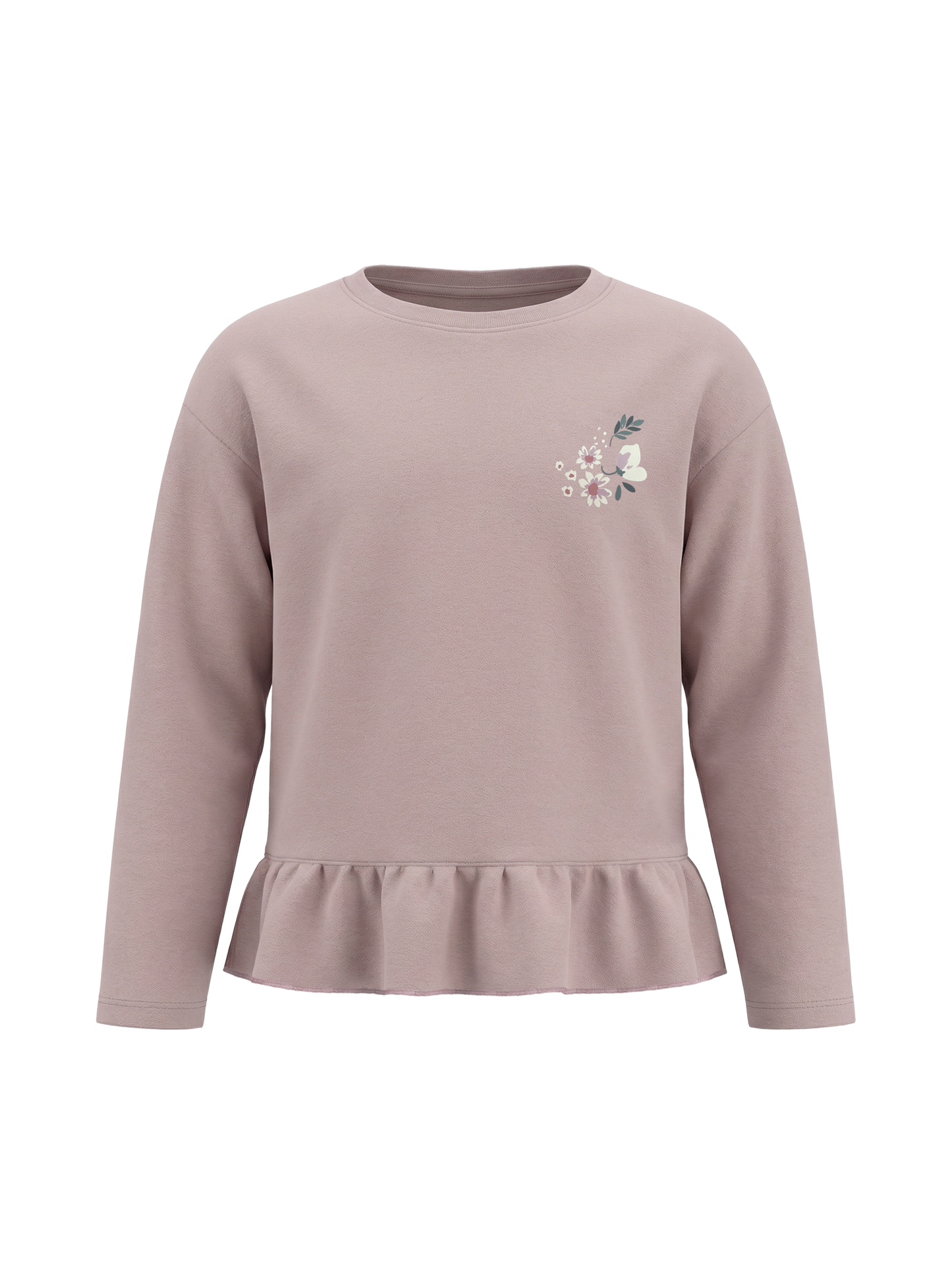 Violet Flower Flutter | Majica dugih rukava za djevojčice - opušteni kroj