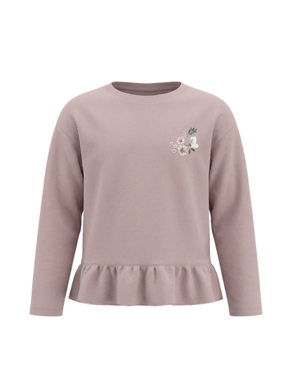 Violet Flower Flutter | Majica dugih rukava za djevojčice - opušteni kroj