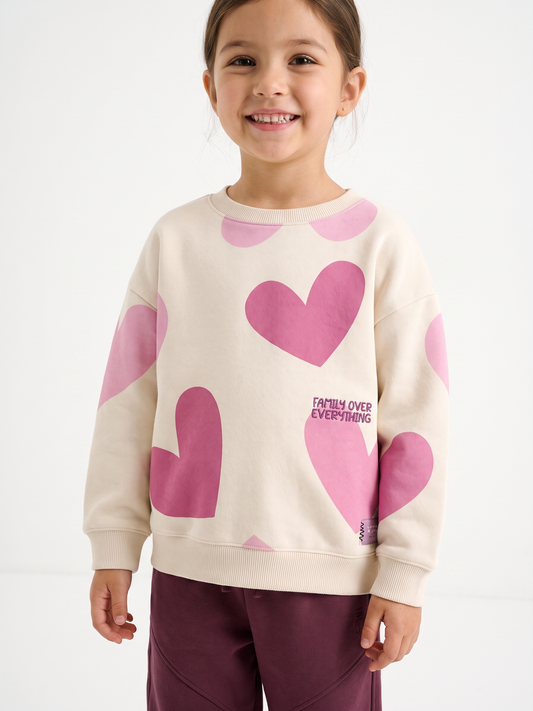 White Heart Family | Pulover za djevojčice - oversized kroj