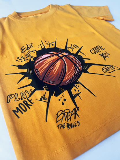 Orange Basketball | Majica kratkih rukava za dječake - klasični kroj