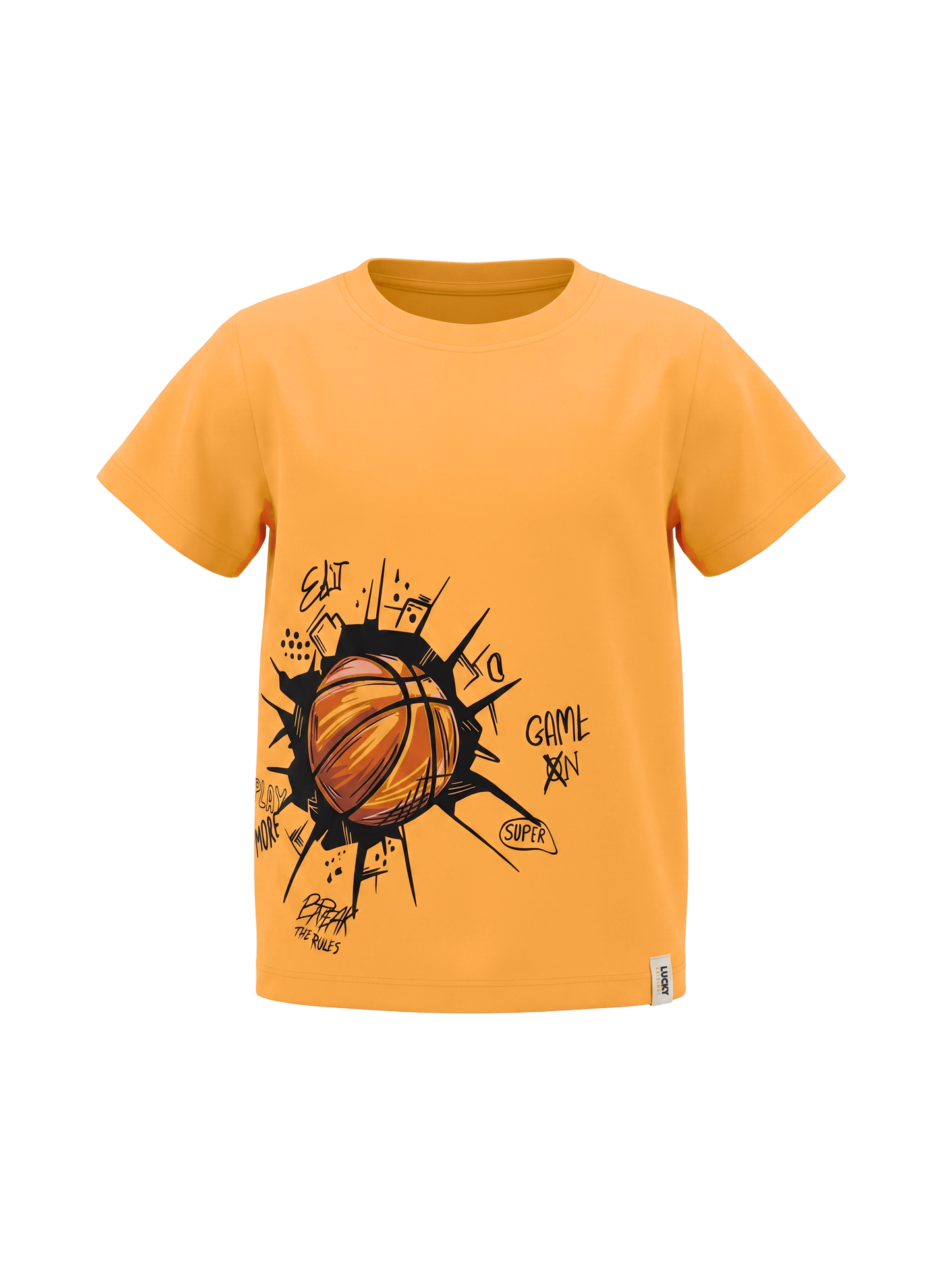 Orange Basketball | Majica kratkih rukava za dječake - klasični kroj