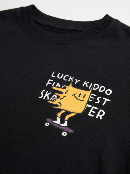 Black Skater | Majica kratkih rukava za dječake - opušteni kroj