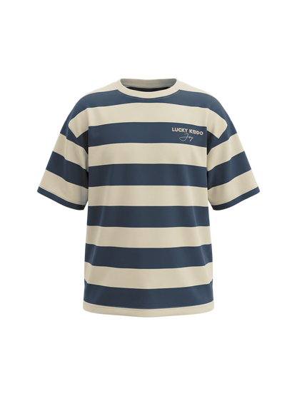 Sand Navy Stripes | Majica kratkih rukava za dječake - opušteni kroj