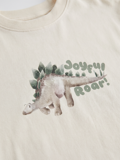 Cream Joyful Roar | Majica kratkih rukava za dječake - opušteni kroj