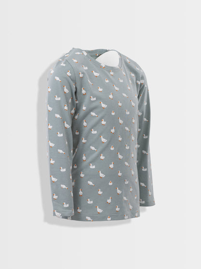 Majica dugih rukava za djevojčice | Grey Mist Ducks