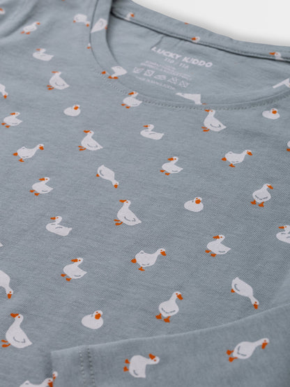 Majica dugih rukava za djevojčice | Grey Mist Ducks