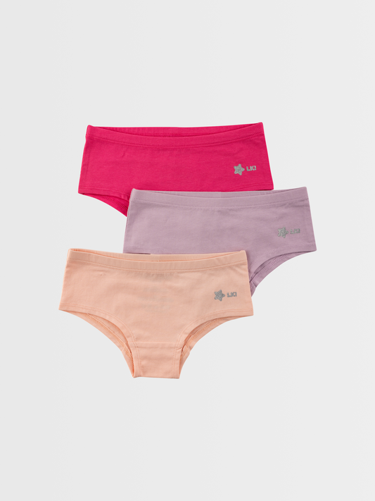 Roza + ljubičasta + pink | Djevojačke slip gaćice (3x)
