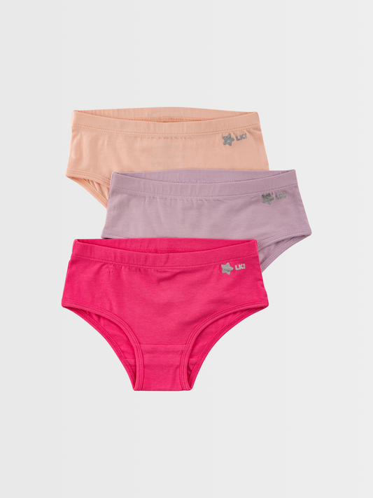 Roza + ljubičasta + pink | Djevojačke hipster gaćice (3x)