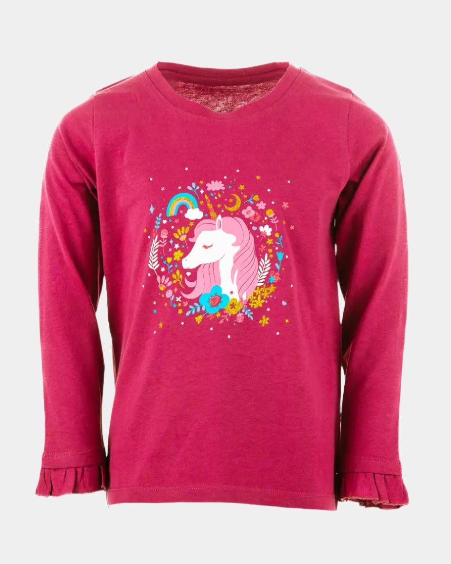 Majica dugih rukava za djevojčice | Enchated Unicorn Pink