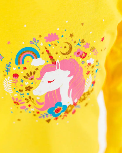 Majica dugih rukava za djevojčice | Enchated Unicorn Yellow